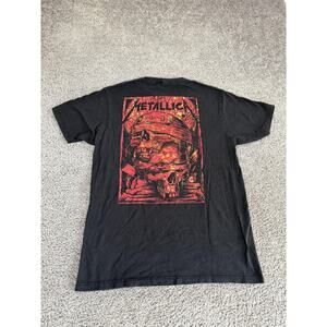 Metallica Shirt Mens Medium Black Barbed Wire Skull Graphic Tee Top Metal